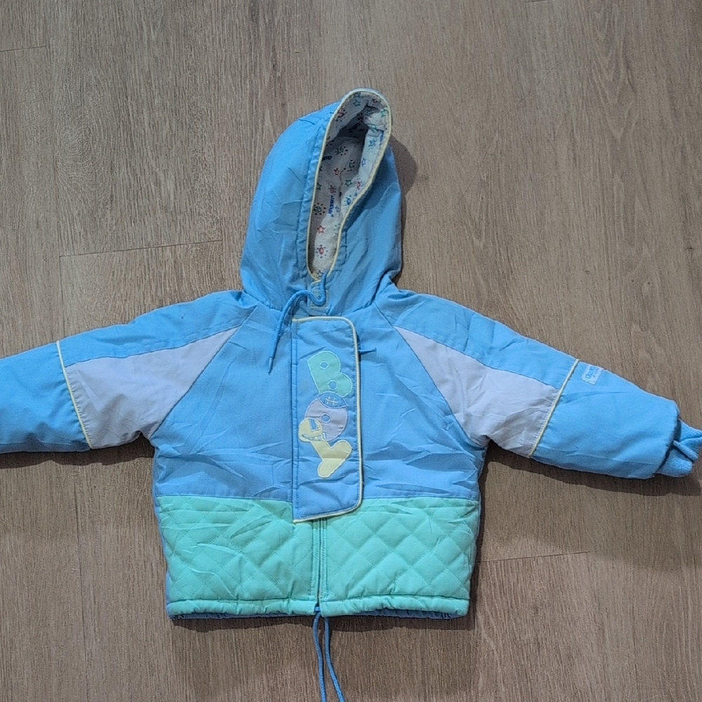 OshKosh B'gosh Blue and Mint Hooded Puffer Jacket
